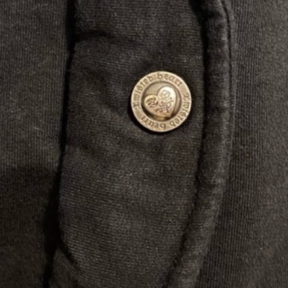 Twisted heart Black cream faux fur hooded tracksuit pants hoodie jacket set S - Picture 7 of 9